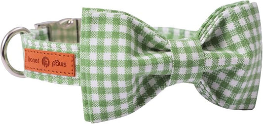 Lionet Paws Dog Collar with Bowtie, Durable Adjustable and Comfortable Collar for Large Dogs, Neck 16-24in