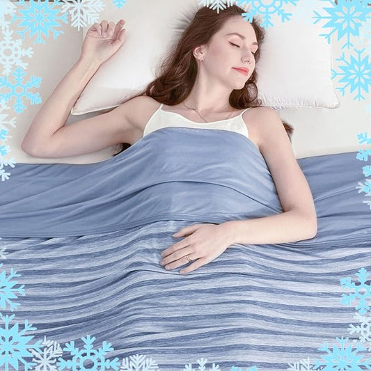 Ailemei Direct Cooling Blanket for Hot Sleepers, Double Sided Cold Effect, Queen Size Lightweight Breathable Summer Large Big Blankets for Bed, Transfer Heat to Keep Body Cool Night Sweats, 90"x90"