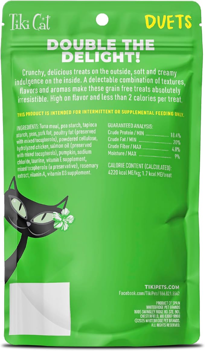 Tiki Cat Duets Cat Treats, Tuna Flavor, 2 oz. Pouch (8 Count)