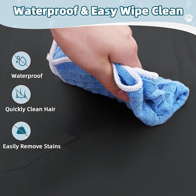 Dog Crate Pad Mat, Waterproof Kennel Cage Mat, Outdoor Pet Bed for Medium Large Dogs, Pet Bed with High Resilience Foam,Wipe Clean & Easy Rinse, Anti Slip 35 inch Black