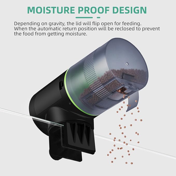 FREESEA Aquarium Automatic Fish Feeder: Programmable Auto Food Dispenser - Smart Fish Tank Vacation Timer Feeder (Battery Operated)
