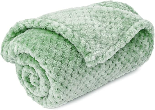 Warm Soft Fuzzy Dog or Cat Blanket, Plush Fleece Throws for Bed, Couch, Sofa, Travel (M/32" x 40", Mint)