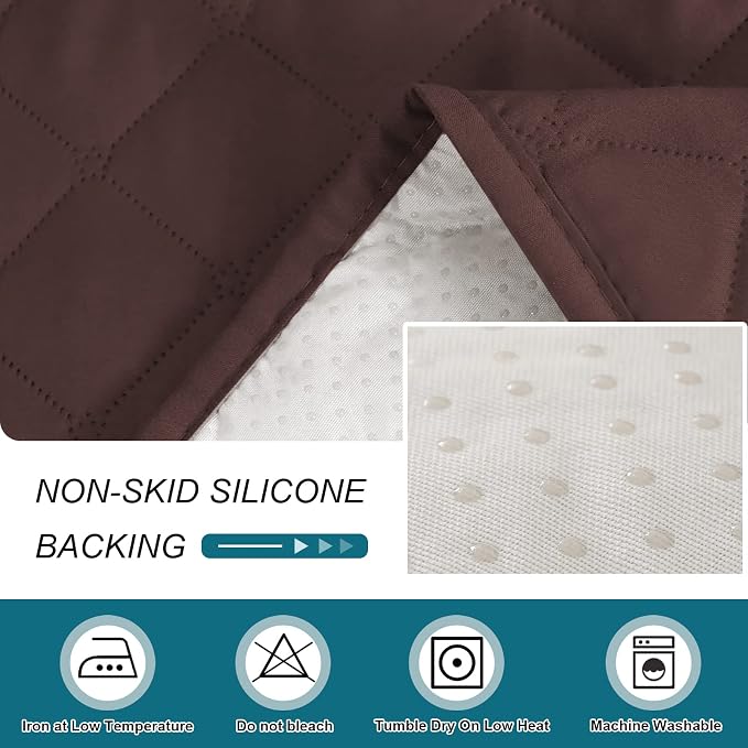 Turquoize 100% Waterproof Sofa Covers Chaise Lounge L Shape Sofa Protector Chaise Slip Cover Triple Non-Slip Sofa Slipcover for Sectional Couch Cover for Pets, Kids (Chaise, Brown)