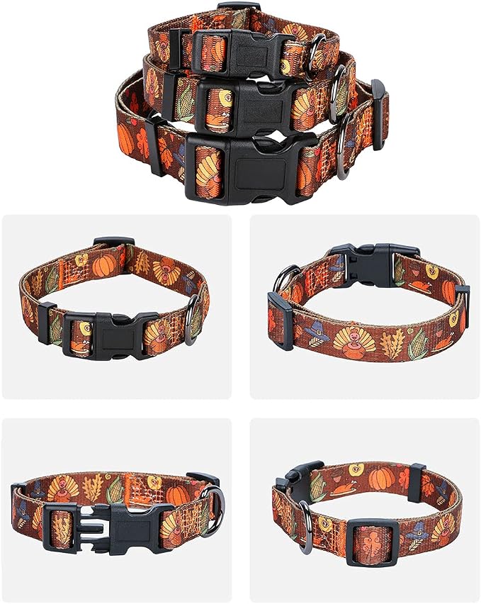 Fall Halloween Thanksgiving Dog Collars Large Size