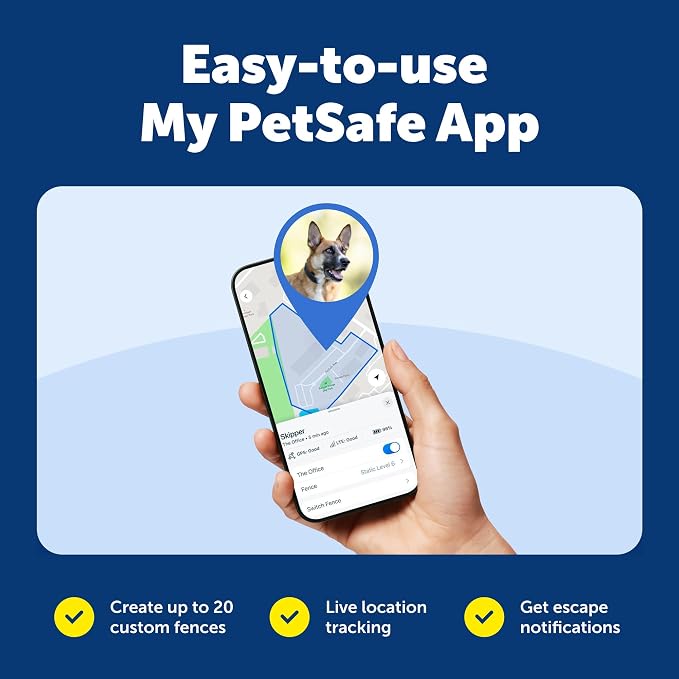 PetSafe Guardian GPS Dog Fence No Subscription Create Your Own Wireless Dog Fence Single-Yard Fence for Yards 3/4 Acres or Larger World's Safest GPS Dog Fence Tech New, Redesigned Collar
