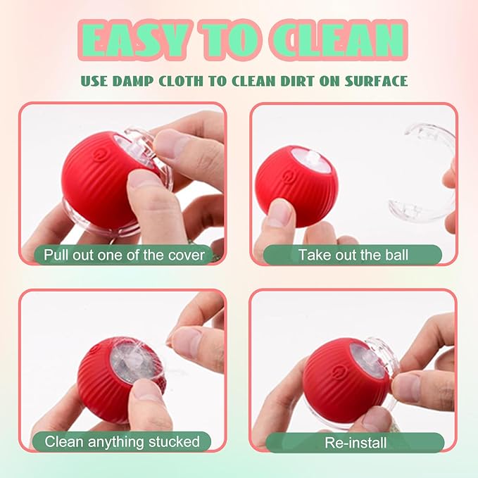 Speedy 2.0 Tail Interactive Cat Toys for Indoor Cats, Automatic Cat Toy with Elastic Mesh Tail, Electric Rolling Ball on Carpet, Chirping and Motion Activate Cat