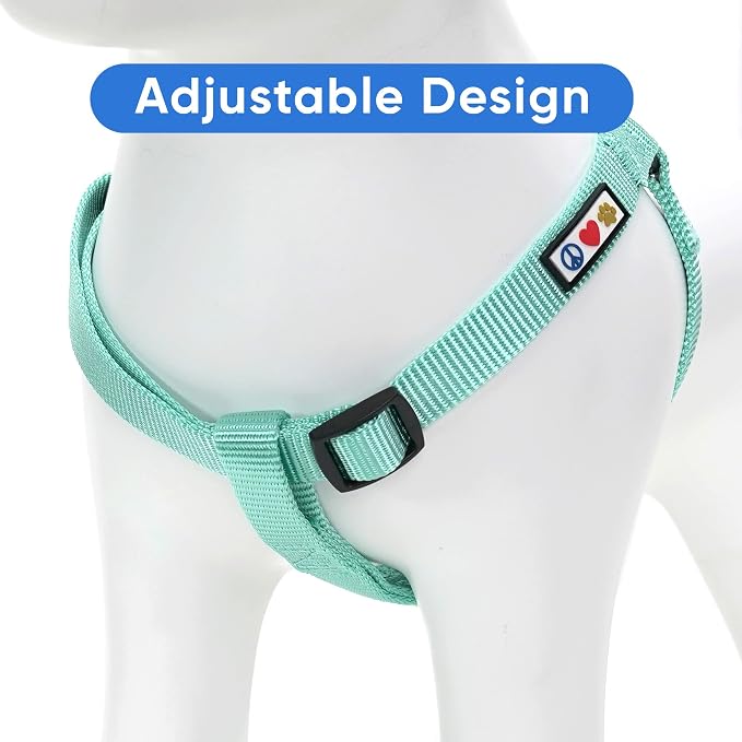 Pawtitas Solid Step-in Dog Harness – Adjustable No-Pull Vest for Puppies to Seniors, Safe & Comfortable S Teal