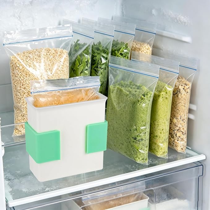 2-Cup 2-Pack Freezer Food Block Maker, Meal Prep Bag Container for Freezing Soups, Sauces, Leftovers & Bone Broth, Portion Freezer Containers for Food Storage