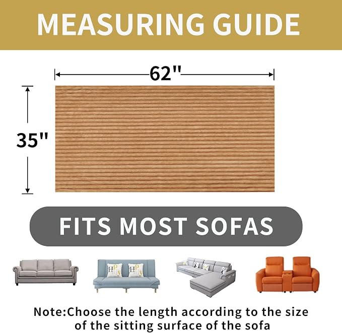 HAOMAIJIA Waterproof Couch Cover for Dogs Washable,Faux Fur Pet Couch Covers for Sofa,Soft Dog Bed Cover Non-Slip Couch Covers for 3 Cushion Couch Sofa Pet Friendly (Khaki, 35" x 62")