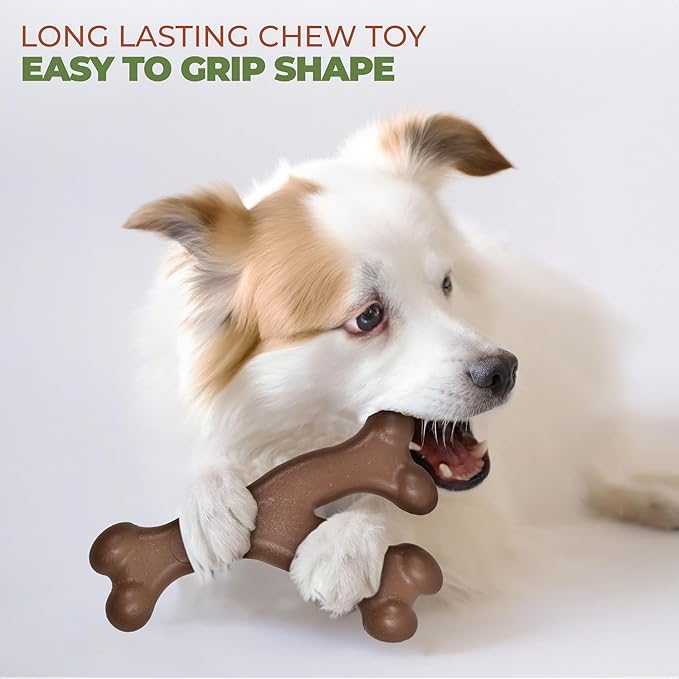 SPOT Bam-Bones Wishbone Dog Chew Toy, Bamboo Fiber Blend, Non-Splintering Durable Chew for Light to Moderate Chewers, Adult Dogs & Teething Puppies 10–30 lbs, Bacon Flavor, 5.25 in