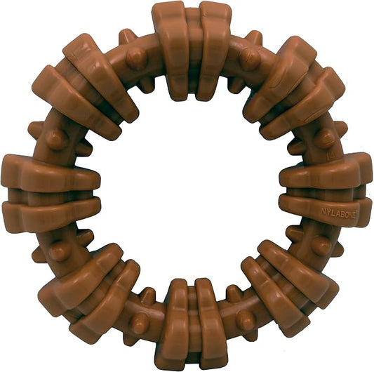 Nylabone Textured Ring Power Chew Toy for Small Dogs, Durable Dog Toys for Aggressive Chewers, Strong Dog Chew Bones To Keep Them Busy, Flavor Medley, Small - Up to 25 lbs, 1 Count