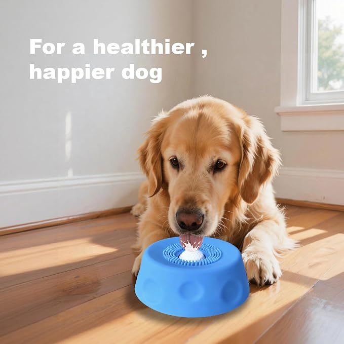 Premium Dog Lick Bowl, Dog Lick Bowl with Ball, Food-Grade Silicone Lid & Surlyn Ball, Anti-Spill Suction Base, Dog Slow Feeder, Lick Ball for Dogs