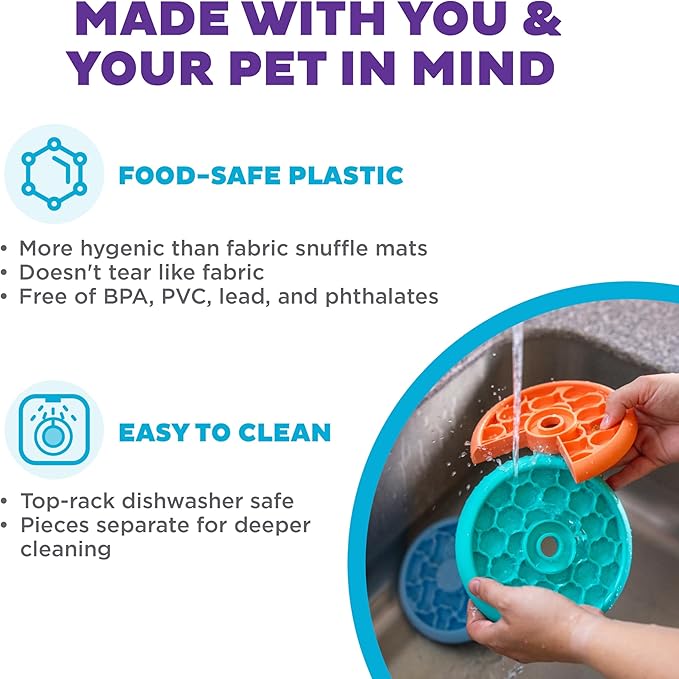 Outward Hound by Nina Ottosson Lickin’ Layers Small 3-in-1 Dog Puzzle Feeder, Lick Mat & Slow Bowl – Puppy Enrichment Toy for Small Dogs, Dishwasher Safe