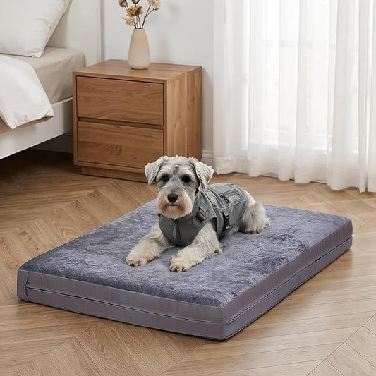 Waterproof Dog Bed for Crate, Reversible Outdoor Dog Crate Bed, Kennel Beds Pet for Small Medium Dogs, Waterproof, Wipeable, Anti-Slip, Washable, 29" x 18", Dark Grey
