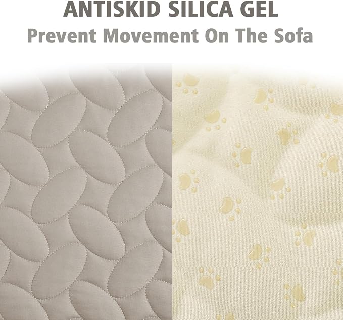 Ameritex Waterproof Pet Bed Cover Anti-Slip Dog Bed Blanket for Sofa and Furniture Waterproof New Pattern Design (Khaki, 82x82 Inch (Pack of 1))