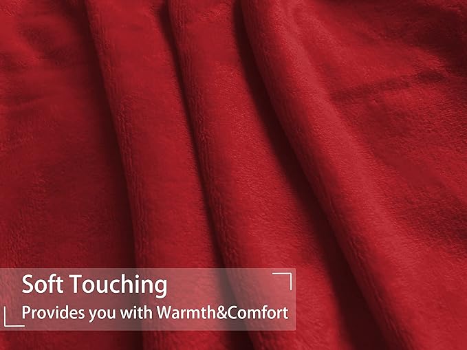 iMaylex Soft Puppy Flannel Fleece Blanket for Pet Dog Cat, Plush Microfiber, Cozy and Lightweight, Red, Pet, 27 x 39 inch (70 x 100 cm)