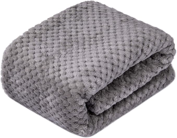 Fuzzy Dog Blanket or Cat Blanket or Pet Blanket, Warm and Soft, Plush Fleece Receiving Blankets for Dog Bed and Cat Bed, Couch, Sofa, Travel and Outdoor, Camping (Blanket (24" x 32"), DG-Flint Gray)
