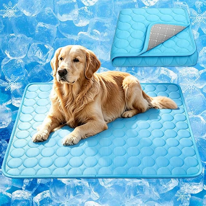 Dog Cooling Mat 2026 Upgraded Arc-Chill Cooling Dog Bed Mat, Washable Pet Cooling Pad (Q-Max>0.4) Cooling Mat for Dogs & Cats Indoor & Outdoor Car Seats (Blue, 59x39 in)
