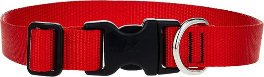 LupinePet Basics 1" Red 12-20" Adjustable Collar for Medium and Larger Dogs
