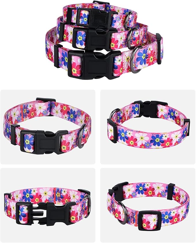 Dog Collar Special Design Personalized Cute Girl Soft Collars Sunflower, Medium