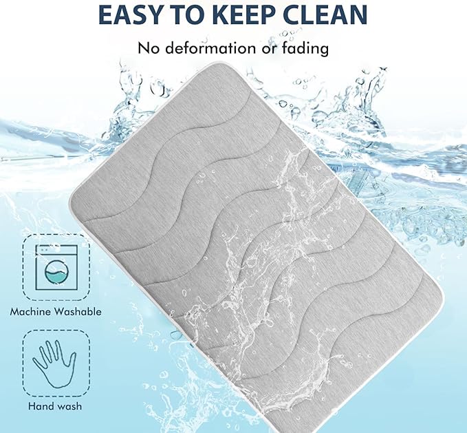 MICROCOSMOS 0.8" Thick Cooling Dog Foam Pad & Summer Pet Sleeping Mat, Machine Washable, Materials Safe, Portable Flat Pet Bed for Dogs.(Light Grey, 24" x 18")