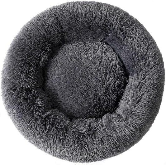 Cat Bed Pet Bed Fluffy Round Dog Bed Rabbit Bed Dog Small Bed Donut Non-Slip Calming Soft Donut Cuddler Cushion Self Warming for Small Dogs Kittens for 5Kg Pet