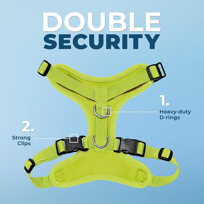 Voyager Step-in Pet Harness - All Weather Mesh, Adjustable Step in Harness for Cats and Dogs by Best Pet Supplies - Lime Green, XL