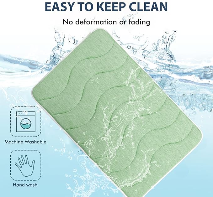 MICROCOSMOS 0.8" Thick Cooling Dog Foam Pad & Summer Pet Sleeping Mat, Machine Washable, Materials Safe, Portable Flat Pet Bed for Dogs.(Green, 30" x 19")