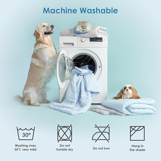 EHEYCIGA Premium Cooling Blankets for Dogs - Q-MAX>0.53, Dog Cooling Blanket for Large Dogs Summer, Soft Dog Cooling Mat for Hot Weather, Washable Cat Pet Cooling Blanket, Light Grey, 50x60
