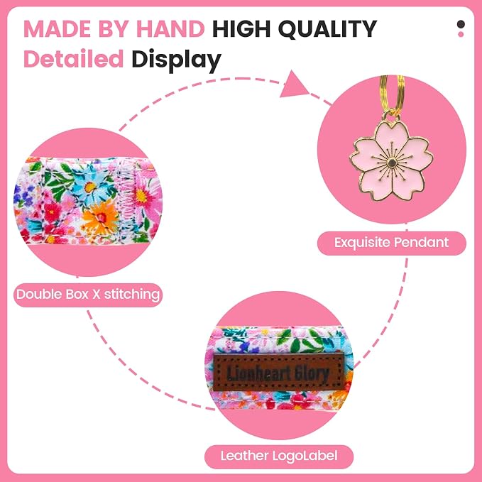 Lionheart Glory Spring Summer Dog Collar - Soft and Adjustable Dog Collars with Plastic Buckle Colorful Wildflower Pattern Dogs Collar for X-Small Dogs Puppy Male Female Pet Collars XS