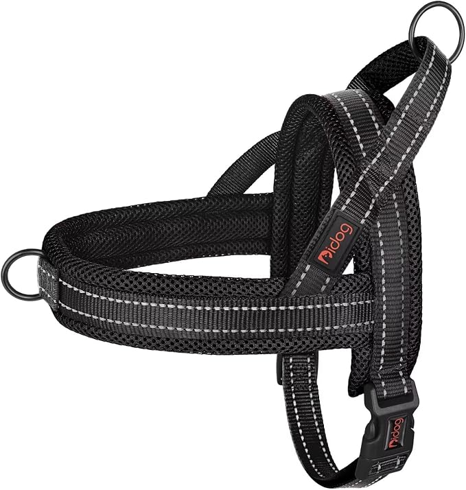 Didog No Pull Dog Harness with Breathable Mesh Padded,Reflective & Quick Fit Light Weight Dog Strap Vest Harness,Easy for Walking Training (XS:Chest 15-18", Mesh-Black)