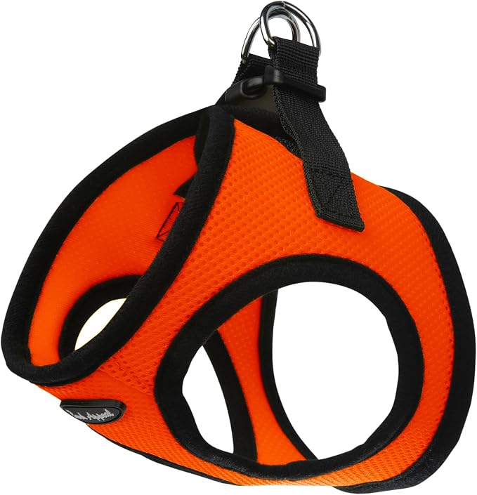Bark Appeal Orange Step-in Dog Harness for Extra Small Sized Pets – Updated Sizing, Re-Measuring is Essential – Soft Vest Harness – Anti-Choke with Adjustable Strap & Heavy Duty Clip – XXS