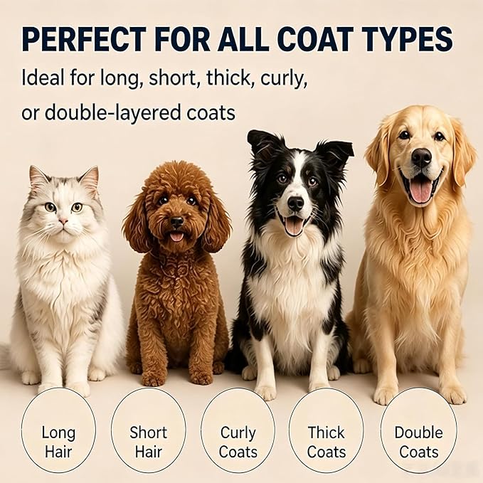 2026 New Undercoat Rake For Dogs & Cats, 2-In-1 Double-Sided Pet Grooming Tool With 9/17 Teeth, Used To Remove Loose Hair, Mats, Tangles, And Inner Fur (Large Blue)