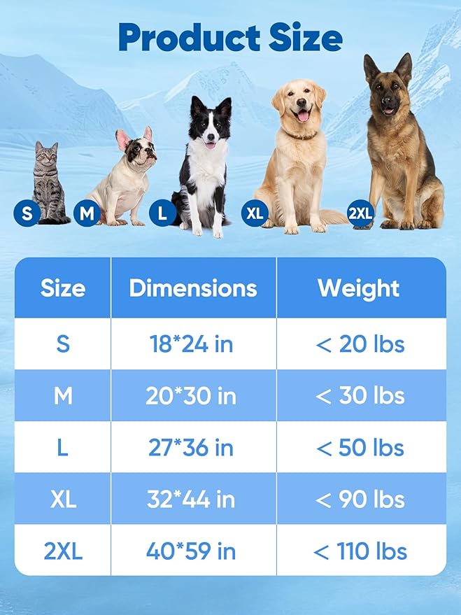 Rywell Super-Absorbent Cooling Mat for Dogs 59"x40" Arc-Chill 3.0 & Color-Changing Dog Cooling Mat, Stay Cool & Dry, Washable, Non-Slip Pet Bed Mat for Floors, Sofas, Kennels