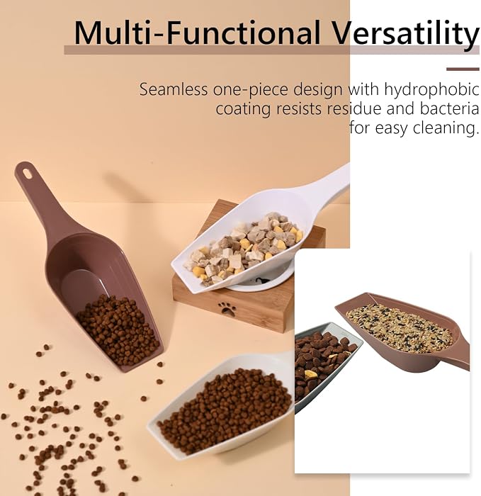 Dog Food Scoop, 2 Cup Capacity Dog Food Scoop With Measuring Lines For Dog, Puppy and Cat Coffee Bean Scoop, Flour Scoop (Coffee)