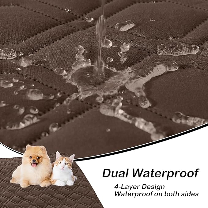 hyha Waterproof Dog Bed Blanket, Soft Pet Blankets, Waterproof Couch Cover for Dogs, Reversible Sofa Covers Washable for Furniture (30x70 Inch, Chocolate/Chocolate)