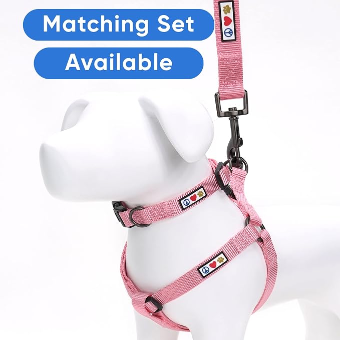 Pawtitas Solid Step-in Dog Harness – Adjustable No-Pull Vest for Puppies to Seniors, Safe & Comfortable XS Millennial Pink