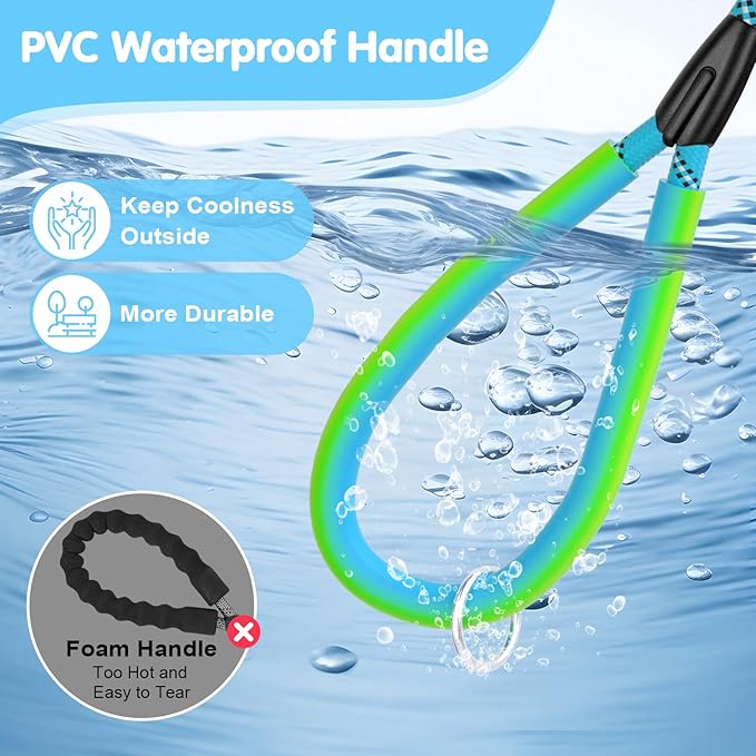 Dog Leash Heavy Duty 4/5/6ft XiaZ 2 Handles Dog Leashes for Medium Large Dogs 1/2 Inch 1000lb Strength Reflective PVC Waterproof-Handles Metal Hook Dual-Handle Rope Leash Nighttime Safety