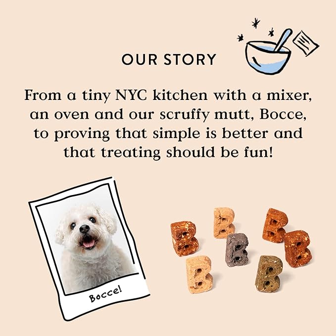 Bocce's Bakery Oven Baked PB & Banana Recipe Treats for Dogs, Wheat-Free Everyday Dog Treats, Real Ingredients, Baked in The USA, Natural Soft & Chewy Cookies, Peanut Butter & Banana, 6 oz
