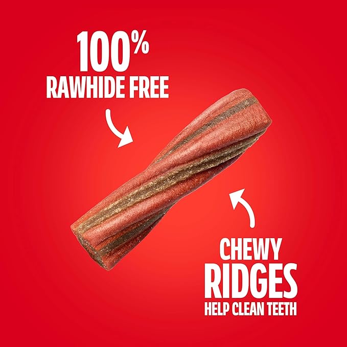 Milk-Bone Comfort Chews, Mini Dog Chews with Unique Chewy Texture and Real Beef, 7.4 Oz. Bag (Case of 5) (6 Chews Each)