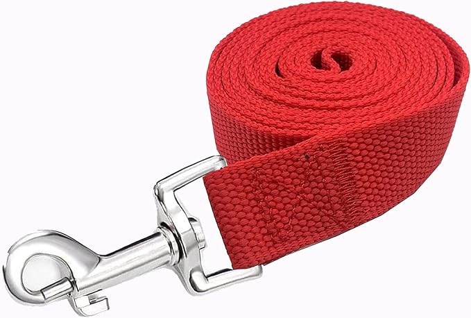 Strong Nylon Dog Leash, 4FT/ 5 FT/ 6FT Dog Leashes for Medium Large Dogs(5FT, Red)
