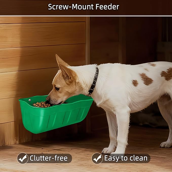 Hanging Goat Feeders,Chicken Feeder Waterer,Large Feed Trough 7.5 Quart 2 Pack,Hanging Fence Feed Trough for Poultry Livestock,Green