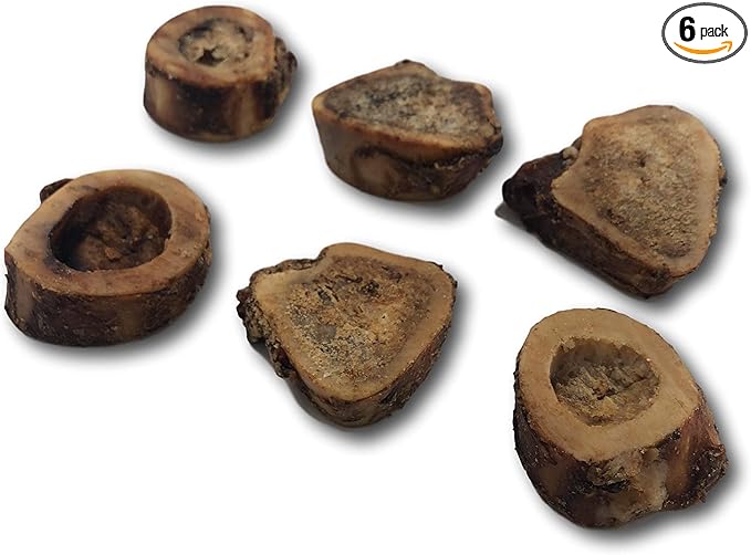 Top Dog Chews Premium - Made in the USA - Dog Bones with Bone Marrow - Long Lasting Natural Beef Femur Chews - Best for Small Dogs (3 Pack of 6 Slices)