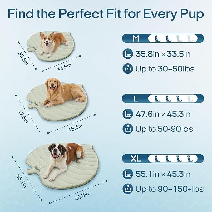 Vagascape Dog Cooling Mat, Washable Pet Cooling Mat, 47" x 45" Thick & Durable Large Cooling Mat for Dogs, Portable Foldable Premium Cooling Pad for Indoor, Outdoor, Travel, Camping, Patio and Beach