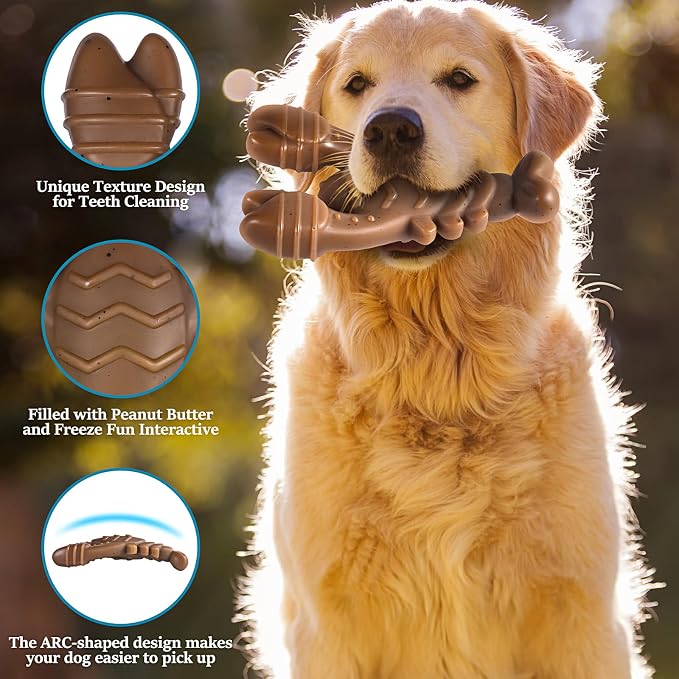 NEZIN Dog Chew Toys for Aggressive Chewers, 4 Pack Indestructible Dog Toys with Tough Nylon, Chew Toy Gift for Dogs of All Breed Sizes