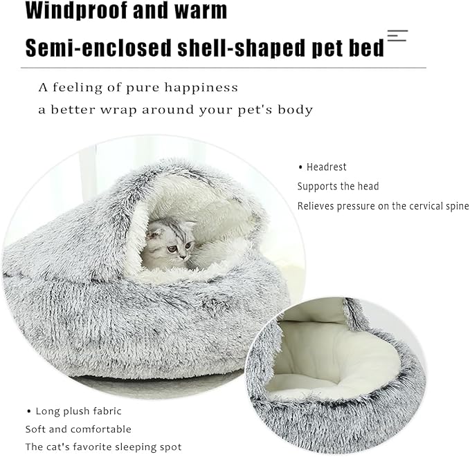 Cozy Cocoon Dog Bed, 2026 New Cozy Cocoon Pet Bed for Dogs, 3D Spacious Design, Resistant to Collapse, Strong Support, Warm & Non-Slip, Soft & Washable, Enclosed Cat Cave Bed (Blue, Large)