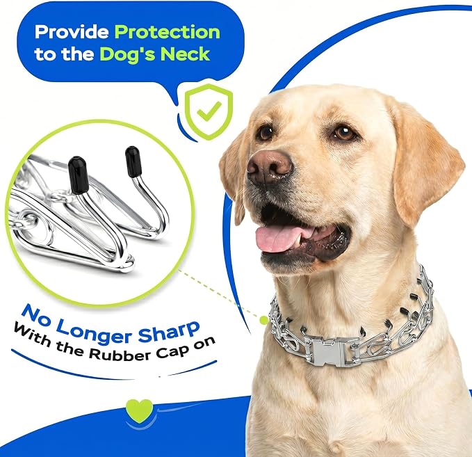 Supet Prong Collar for Dogs Training Collar, Adjustable Pinch Collar with Quick Release Buckle for Small Medium Large Dogs, No Pull Pinch Collar, Packed with One Extra Links,S