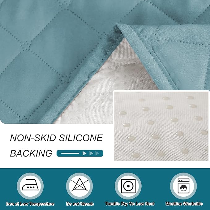 Turquoize 100% Waterproof Sofa Covers Chaise Lounge L Shape Sofa Protector Slip Cover Triple Non-Slip Sofa Slipcover for Chaise Sectional Couch Cover for Pets, Kids (Chaise, Stone Blue)