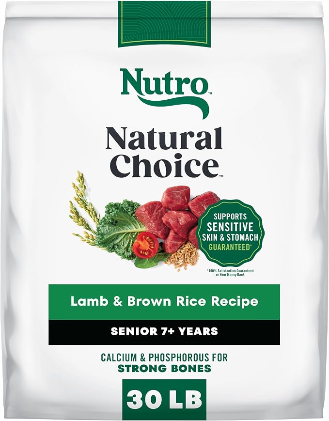 Nutro Natural Choice Senior Dog Food Dry Recipe, Lamb and Brown Rice Recipe, Dry Dog Food, 30 lb. Bag
