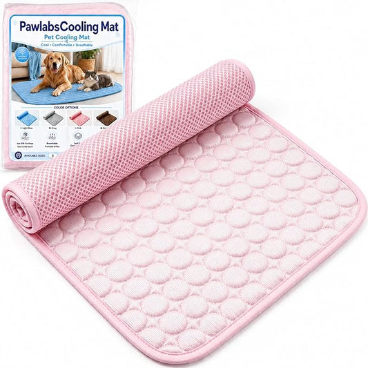 Mat for Dogs and Cats, Ice Silk Pet Cooling Mat, Washable Dog Cooling Pad with Soft PP Cotton Padding, Breathable Dog Bed Mat for Crate, Sofa, Car, Indoor Outdoor (Pink, X-Large)
